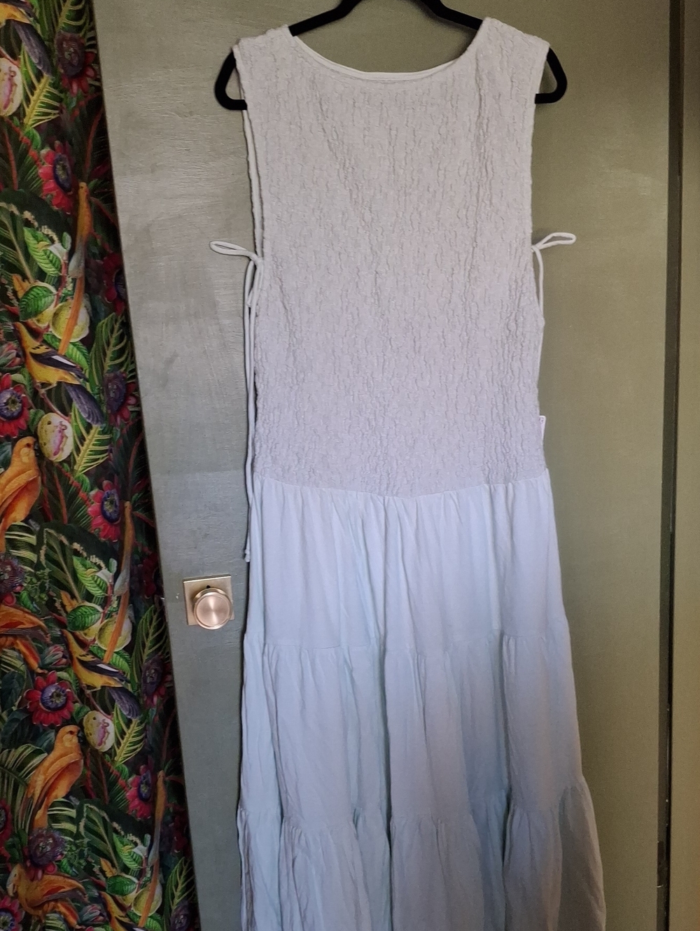 Free People Sleeveless Maxi Dress With Side Ties In A Soft Sage/mint Green Xl